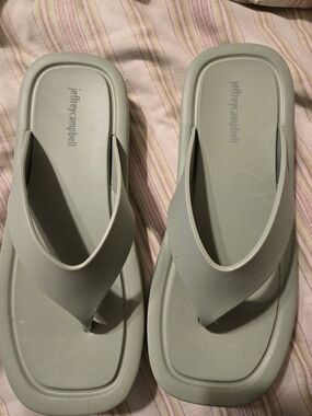 Jeffrey Campbell  Darcie Sage Green Platform Flip Flop Sandals